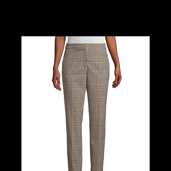 Lafayette 148 Clinton wool blend plaid pants cuffed tapered trousers - Picture 2 of 11